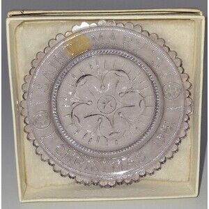 Mystical Rose St Marys Church Pairpoint Glass Cup Plate New Bedford Xmas 1981